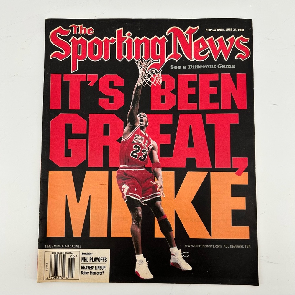The Sporting‎ News Magazine June 1998 Bulls Michael Jordan It's Been Great, Mike